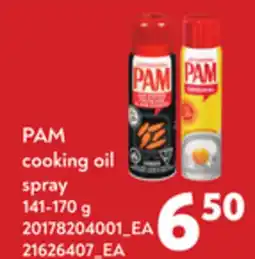 Loblaws PAM COOKING OIL SPRAY, 141-170 G offer