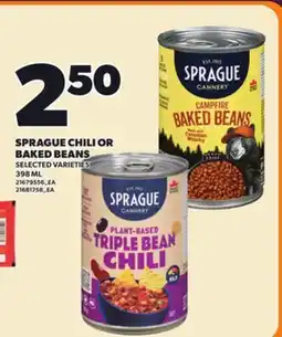 Loblaws SPRAGUE CHILI OR BAKED BEANS, 398 ML offer
