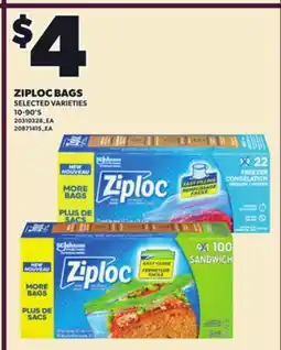 Loblaws ZIPLOC BAGS, 10-90'S offer