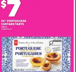 Loblaws PC PORTUGUESE CUSTARD TARTS, 360 G offer