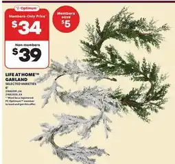 Loblaws LIFE AT HOME GARLAND, 6' offer