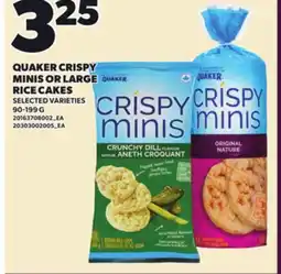 Loblaws QUAKER CRISPY MINIS OR LARGE RICE CAKES, 90-199 G offer