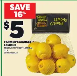Loblaws FARMER'S MARKET LEMONS, 2 LB offer