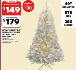 Loblaws LIFE AT HOME 6.5' IRIDESCENT WHITE CRYSTAL LAKE PINE TREE offer