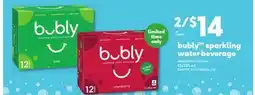 Loblaws BUBLYTM SPARKLING WATER BEVERAGE, 12X355 ML offer