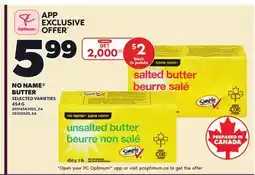 Loblaws NO NAME BUTTER, 454 G offer