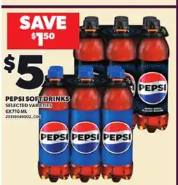 Loblaws PEPSI SOFT DRINKS, 6X710 ML offer