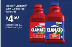 Loblaws MOTT'S CLAMATO , 1.89 L offer