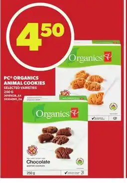 Loblaws PC ORGANICS ANIMAL COOKIES, 250 G offer