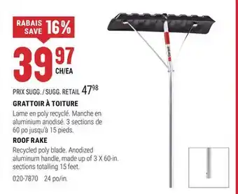 BMR GRATTOIR À TOITURE offer