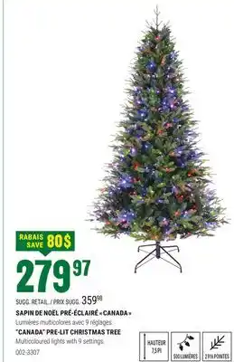 BMR SAPIN DE NOËL PRÉ-ÉCLAIRÉ  CANADA  offer