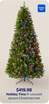Walmart Holiday Time 9' concord spruce Christmas tree offer