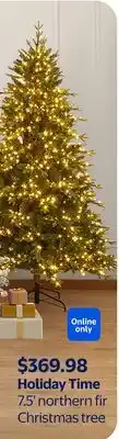 Walmart Holiday Time 7.5' northern fir Christmas tree offer