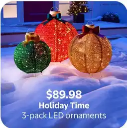 Walmart Holiday Time 3-pack LED ornaments offer