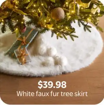 Walmart White Faux Fur Tree Skirt offer