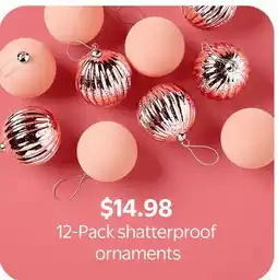 Walmart 12-Pack shatterproof ornaments offer