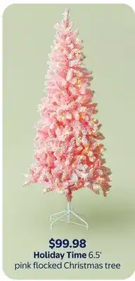 Walmart Holiday Time 6.5' pink flocked Christmas tree offer