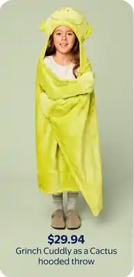 Walmart Grinch Cuddly as a Cactus hooded throw offer