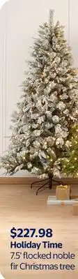 Walmart Holiday Time 7.5' flocked noble fir Christmas tree offer