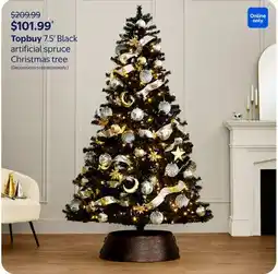 Walmart Topbuy 7.5' Black artificial spruce Christmas tree offer