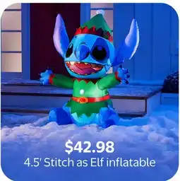 Walmart 4.5' Stitch as Elf inflatable offer