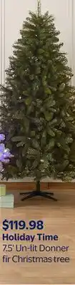 Walmart Holiday Time 7.5' Un-lit Donner fir Christmas tree offer