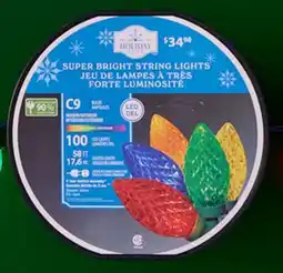 Walmart Holiday Time 100—count LED C9 lights offer