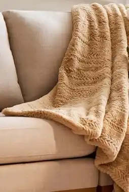 Walmart Bouclair faux fur beige throw offer