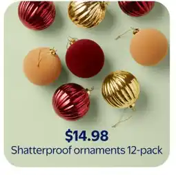 Walmart Shatterproof ornaments offer