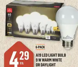Canac A19 LED Light Bulb 9 W offer