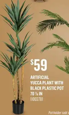 Canac Artificial Yucca Plant with Black Plastic Pot 70 7/8 in offer