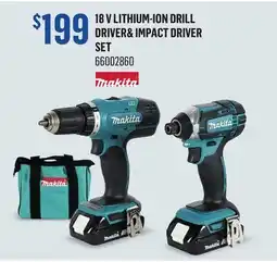 Canac Makita 18 V Lithium-Ion Drill Driver& Impact Driver Set offer