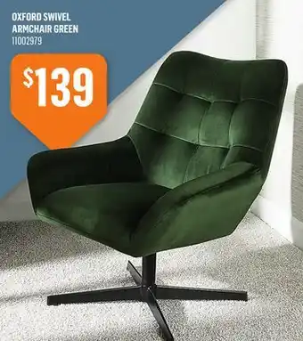 Canac Oxford Swivel Armchair Green offer