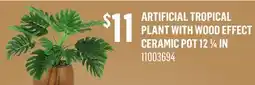 Canac Artificial Tropical Plant with Wood Effect Ceramic Pot offer