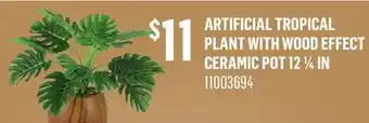 Canac Artificial Tropical Plant with Wood Effect Ceramic Pot offer
