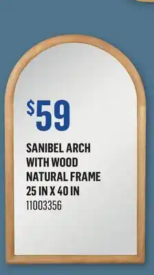 Canac Sanibel Arch Mirror with Wood Natural Frame 25in. x 40in offer