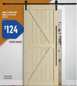 Canac Simple K Pine Barn Door 34in.x84in offer