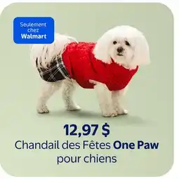 Walmart Chandail des Fêtes One Paw pour chiens offer