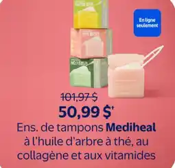 Walmart Ens. de tampons Mediheal à l'huile d'arbre à thé, au collagène et aux vitamides offer