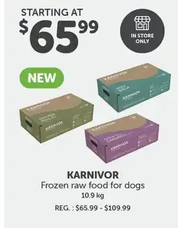 Mondou KARNIVOR Frozen raw food for dogs offer