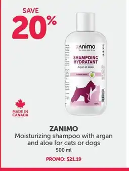 Mondou ZANIMO Moisturizing shampoo with argan and aloe for cats or dogs offer