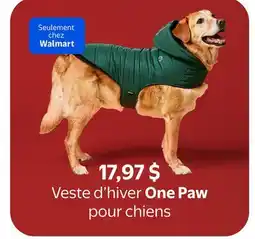 Walmart Veste d'hiver One Paw pour chiens offer