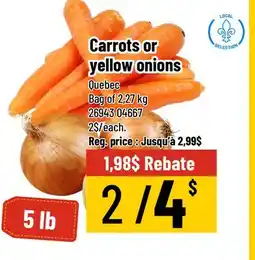 Mayrand Carrots or yellow onions offer