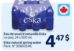 Walmart Eska natural spring water offer