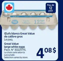 Walmart Great Values large white eggs offer