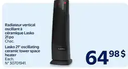 Walmart Lasko 21 oscillating ceramic tower space heater offer