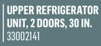 Canac upper refrigerator unit, 2 doors, 30in offer