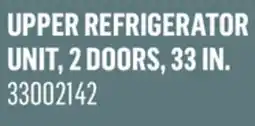 Canac upper refrigerator unit, 2 doors, 33in offer