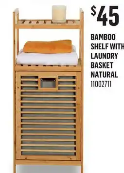 Canac Bamboo Shelf with Laundry Basket Natural offer