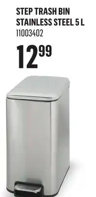 Canac Step Trash Bin Stainless Steel 5 L offer